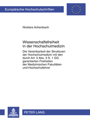 cover image of Wissenschaftsfreiheit in der Hochschulmedizin